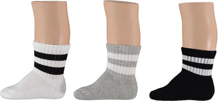 Apollo - Sokken - Sport - Baby - 3-pack - Wit - Zwart - Grijs - Maat 56/68
