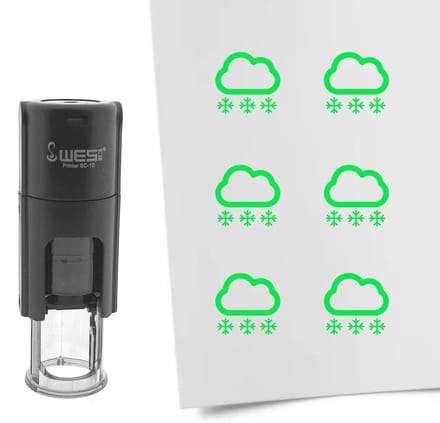 CombiCraft Stempel sneeuw 10mm rond groene inkt - per 1 stuk