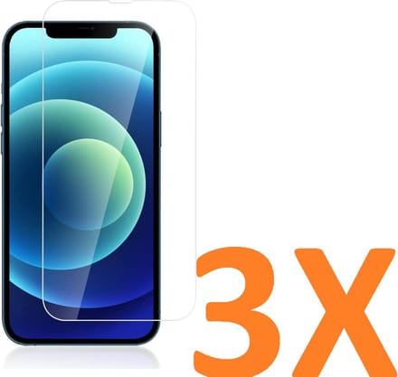 Screenprotector Glas - Tempered Glass Screen Protector - 3x Geschikt voor: Apple iPhone 14 & iPhone 16E