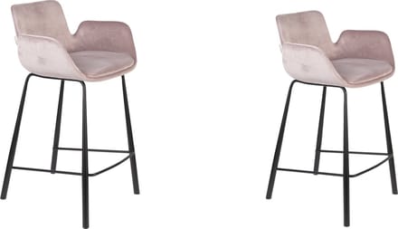 Zuiver Brit Barkrukken rugleuning 67,5 cm Roze - Set van 2