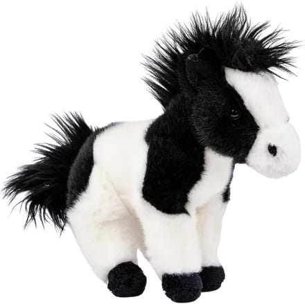Pluchen paard zwart-wit staand 20 cm knuffeldier speelgoed