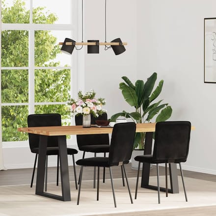 vidaXL - Eetkamerstoelen - 4 - st - fluweel - zwart