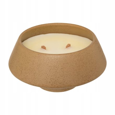 Geurkaars Bruin met Houten Pit, 580g, 30u Brandduur, 18x9cm