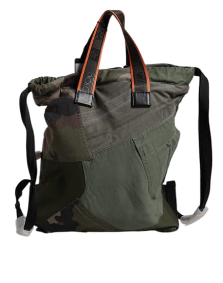 Militairgroene Patchwork Rugzak