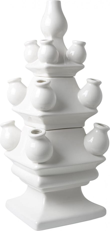 Heinen Delfts Blauw - Tulpenvaas - Wit - 3-delig - Keramiek - 40cm