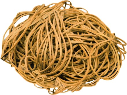 1 kg - Elastiek - naturel - diameter 57mm - breedte 1,5mm - in zak - ca 2300 stuks