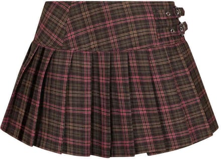 Banned - Darkdoll Korte rok - M - Roze/Bruin