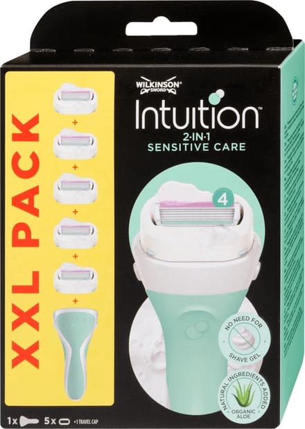 Wilkinson - Intuition - Sensitive - Care - XXL Pack - Scheerapparaat - 5 Navulmesjes