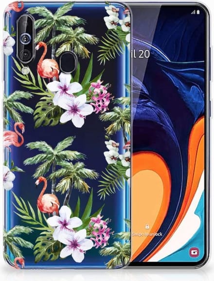 Samsung Galaxy A60 TPU Hoesje Flamingo Palms