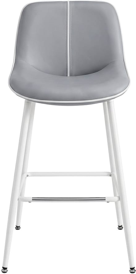 VASAGLE - Barkruk - Set van 2 - Ergonomische Rugleuning - Kunstleren Zitting - Verstelbare Metalen Poten