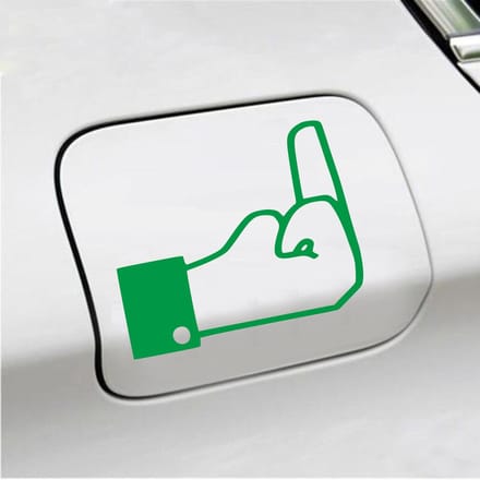 Bumpersticker - FB Middelvinger - 10 X 13 - Groen