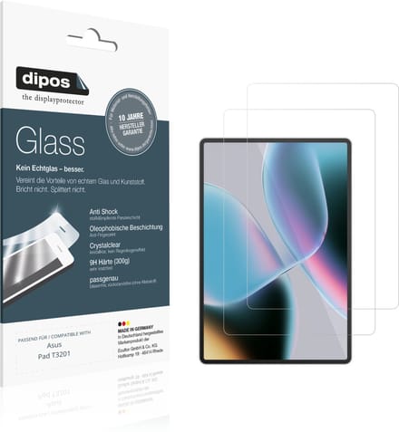 dipos – 2x Pantserfolie geschikt voor Asus Pad T3201 | 9H Screenprotector