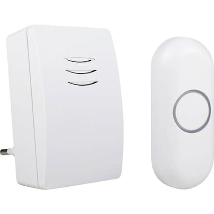 Byron DBY-21132 - Deurbel Draadloze set - 100m Bereik - IP44 waterdicht - Wit