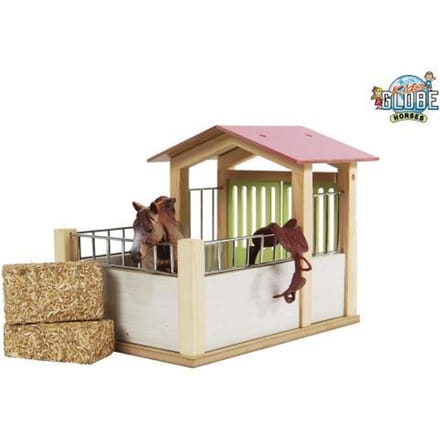 Kids Globe Paardenbox Hout 1:24