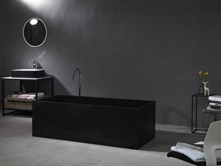 Mawialux vrijstaand bad - 170x73cm - Solid surface - Mat-zwart