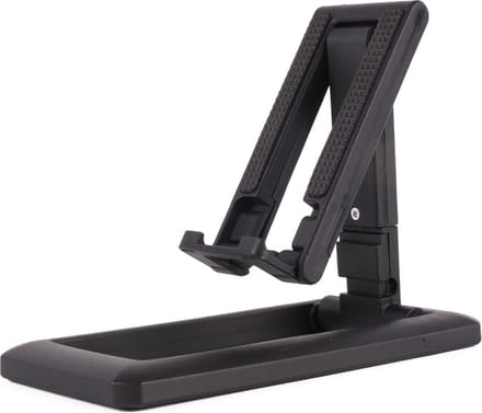 Benson Verstelbare telefoon- en tablethouder - compact - opvouwbaar - met opbergetui - zwart - 7 x 14 x 5 cm