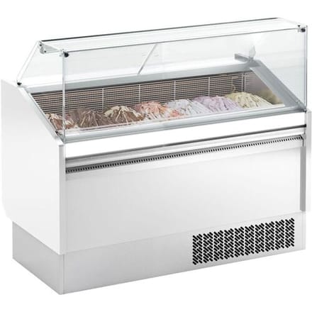 GGM Gastro Eistheke LEVI - 1620mm - Statisch - für 9+9x 5 Liter Eisbehälter - Weiß Wit