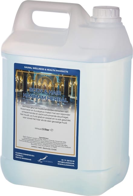 Body & Hair Hammam Herbal 5 Liter - navulling - 2 in 1 voor lichaam en haar.