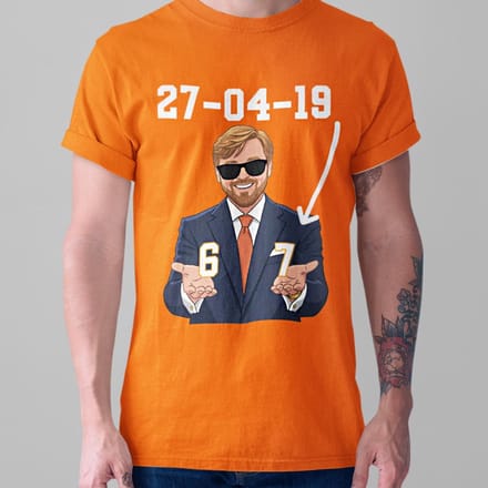 Oranje T-shirt " Koning 19 67" S