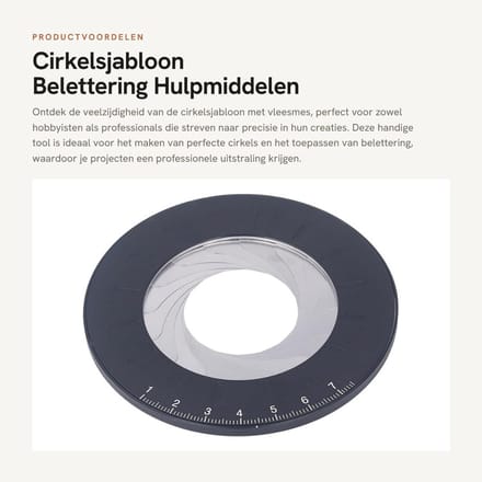 Dailygoods- Sjabloonliniaal Verstelbaar - Cirkeltekenmaker - Vleesmes - Aluminiumlegering - Compact - Draagbaar