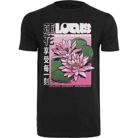 Mister Tee - Lotus Flower Heren Tshirt - S - Zwart