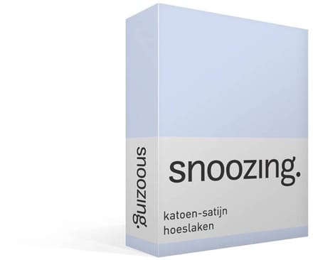 Snoozing - Katoen-satijn - Hoeslaken - Eenpersoons - 80x200 cm - Hemel