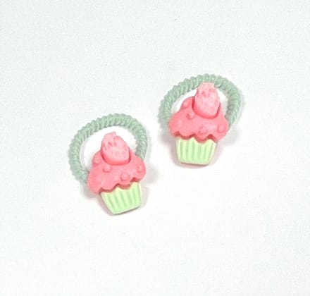 Haarelastiekjes - Cupcakes - 2 Stuks - Groen, roze