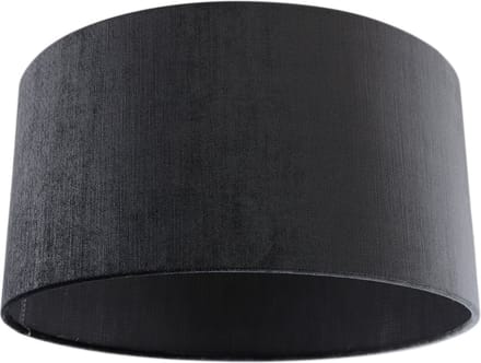 Olucia - RODY - Fluwelen Lampenkap - Antraciet - Vorm: Cilinder