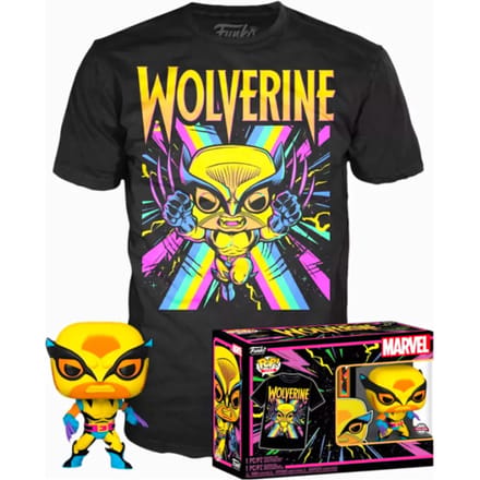 Funko The XMen Verzamelfiguur & Tshirt Set -M- Marvel POP! & Tee Box Wolverine Blacklight Zwart