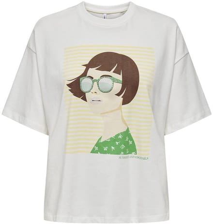 Only Wendie Life T-shirt Met Korte Mouwen Wit L Vrouw