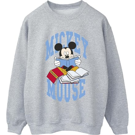 Disney Dames/Dames Mickey Mouse Boeken Lezen Sweatshirt (Sportgrijs)