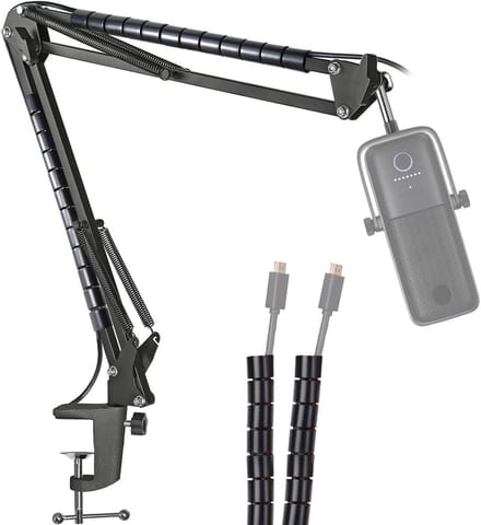 SnelShoppen - Microfoon Arm Statief met Klem voor Elgato Wave 1 - Boom Arm met Dubbele Hangbeugel - Robuuste Stalen Constructie - Ideaal voor Studio,