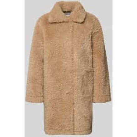 Regular Fit mantel van teddyfleece met omgeslagen kraag