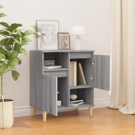 vidaXL - Dressoir - 60x35x70 - cm - bewerkt - hout - grijs - sonoma - eikenkleurig