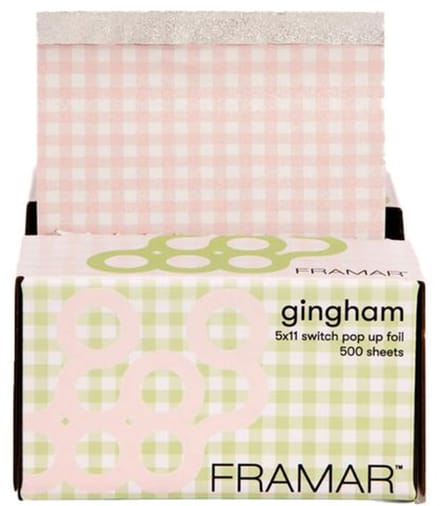 Framar Pink & Green Gingham Switch Pop Up Foil 5x11