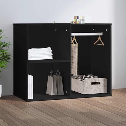 vidaXL - Kledingkast - 80x40x65 - cm - bewerkt - hout - zwart