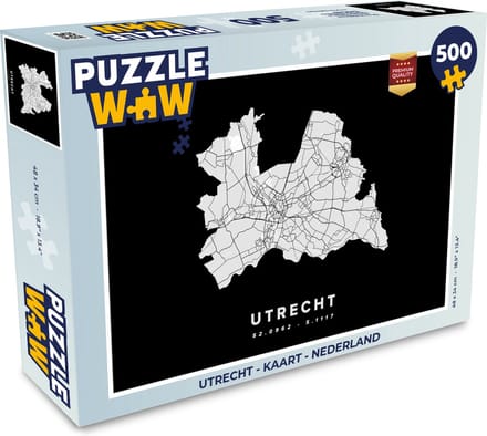 Puzzel Utrecht - Kaart - Nederland - Legpuzzel - Puzzel 500 stukjes