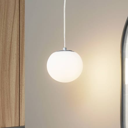 Lucande - hanglamp - 1licht - Staal, glas - H: 13.5 cm - E14 - chroomkleurig