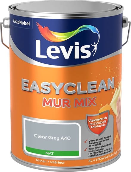 Levis - Easyclean Mur Mat Mix - Clear Grey A40 - Mengverf - 5 L