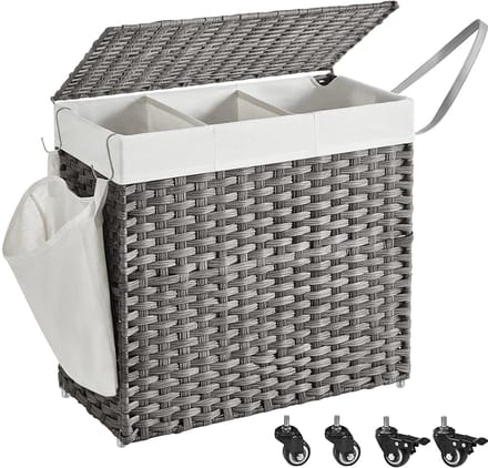 Hoppa! Wasmand - Natuurlijk, Wit - Polypropyleen(Pp), Ijzer - 66 x 33 x 66 cm (B x D x H)