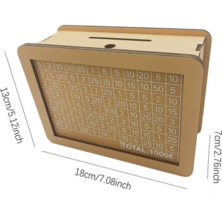 1 tirelire en bois avec cible et chiffres beige