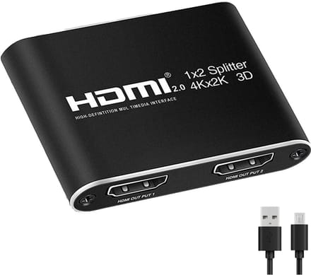 HDMI-splitter 1x2 voor 2 schermen 3D / 4K / 1080p