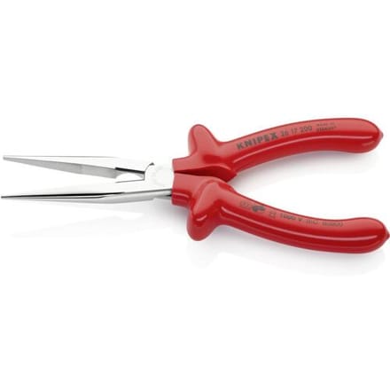 Knipex 26 17 200 Platte rondbektang VDE Recht Vanadium elektrostaal 200 mm