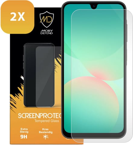 2-Pack MobyDefend Screenprotectors - Geschikt voor Samsung Galaxy A26 - Case-Friendly Screensavers - Gehard Glas