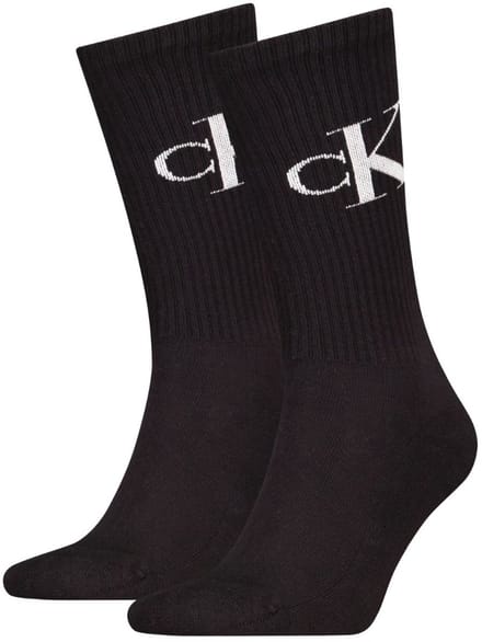 Calvin Klein 2-paar Crew sokken - Logo monogram - 42 - Zwart
