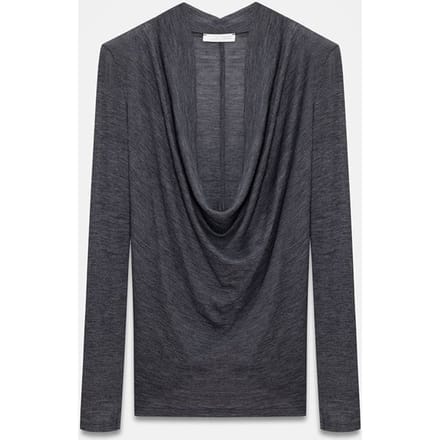 Slim-fit Wol Cowl Neck Blouse