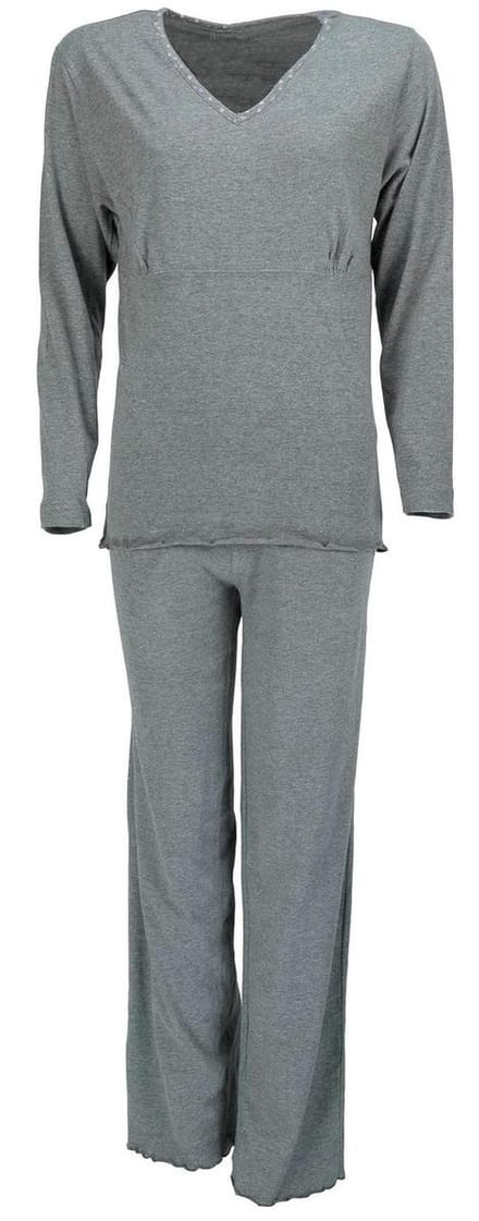 Irresistible Dames Pyjama - Katoen - V Hals - Grijs - Maat L