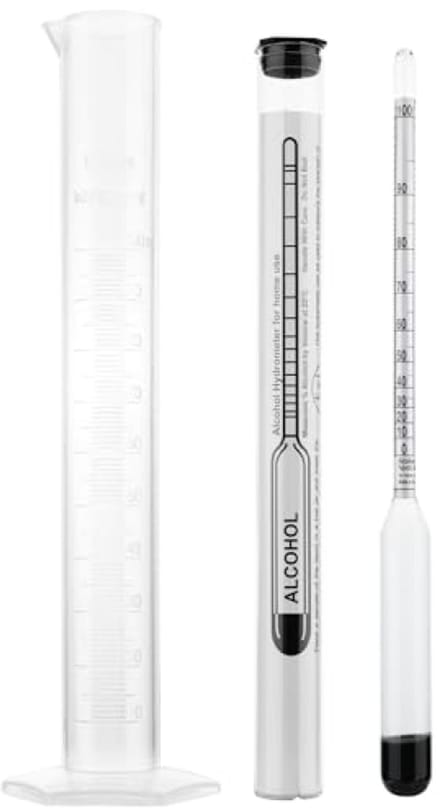 Professionele Alcoholmeter 0-100% voor Distillaten - Inclusief Meetglas