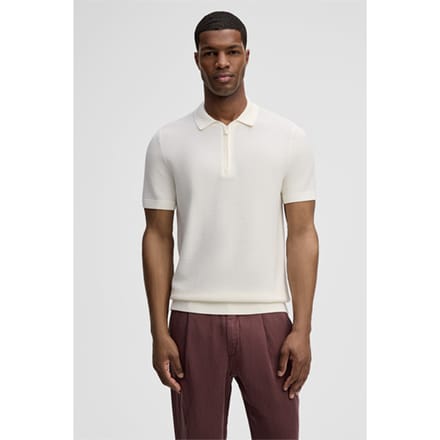 Robas-poloshirt met zijde, gebroken wit