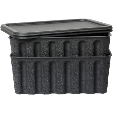 Ferm Living Paper Pulp Box Set van 2 - zwart - groot